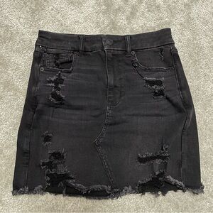 American Eagle Curvy Hi-Rise Mini Skirt - Black, Size 6 Regular